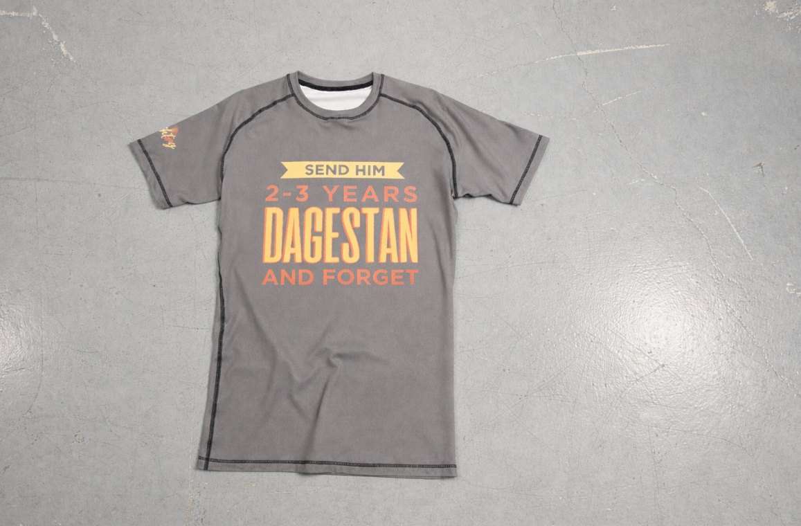 Custom rashguards UK short sleeve grey design with bold front print